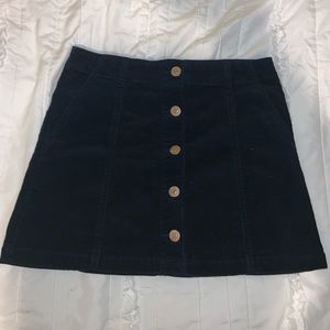 Navy Blue Corduroy Skirt